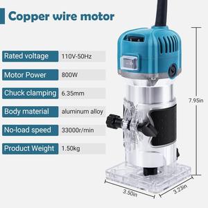 Routeur de découpe électrique professionnel 33000 tr/min 6 vitesses réglables avec 15 lames pour le travail du bois et le bricolage - Product Image 6
