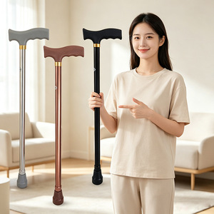 Canne en alliage d'aluminium Golden Finger, légère et rétractable, à une seule jambe, pour personnes âgées, aide à la marche - Product Image 1