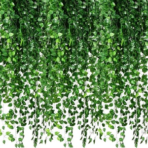 Artificial Ivy Hanging Greenery 12 Pieces Pothos <b>Leaves</b> Plant <b>Decor</b> Indoor Outdoor <b>Wall</b> Decoration - Product Image 1