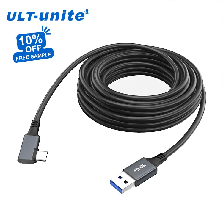 สาย ULT-Unite VR 5M 6M 7M Oculus Quest 2 LINK CABLE 3.0 USB 90องศากับ USB C VR Headset สำหรับเกม