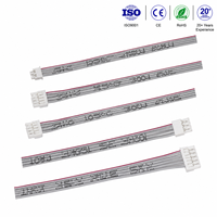Rakitan Kabel Pita Datar Kustom Model JST Kabel Paralel Multi Pin Warna Abu-abu untuk Koneksi Elektronik PCB
