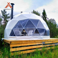 Tente dôme géodésique de luxe Kawagebo Kamp (KK) 6m/7m/8m en PVC pour fêtes, salons professionnels, camping, glamping, hôtel, avec salle de bain
