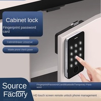 DWSZN D-110 Serrure de tiroir intelligente à empreinte digitale et carte, finition alliage de zinc, déverrouillage par smartphone et mot de passe, 10x10x10cm, pour salle de sport et sauna