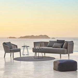 Sofá de Ratán para Exteriores de Una Plaza, Estructura de Aleación de Aluminio, Ratán de PE Resistente a los Rayos UV, Muebles de Jardín Impermeables - Product Image 2