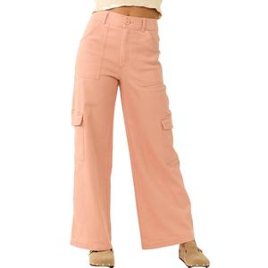 Pantalon Cargo en toile de haute qualité pour femmes Design d'été à la mode Casual Zipper Fly Mid Loose Fit Side Pockets Respirant pour - Product Image 1