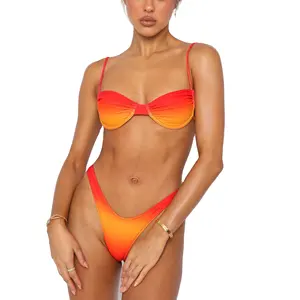 2023 New Two Pieces Swimsuit Women Bikini Set Bracket Women's Sexy Underwear Swimwear Beachwear Bikini Bikinis with Steel Adults