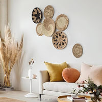 Boho plat ensemble de 7 suspendus tissé mur panier décor anniversaire nature morte osier mur paniers décor