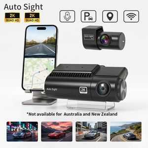 Caméra de voiture 2 canaux, avant 2K, arrière 2K, avec interaction vocale, GPS, vision nocturne, <span class=keywords><strong>enregistreur</strong></span> de conduite - Product Image 1