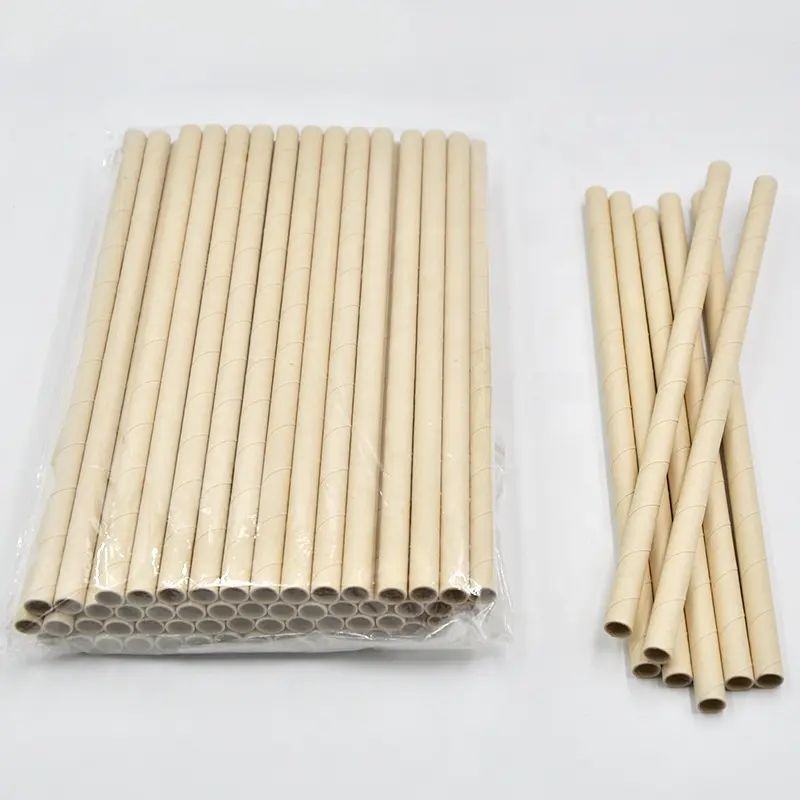 Eco-friendly Disposable Hot Cold Drinking Straw Natural Bamboo Fiber Straw