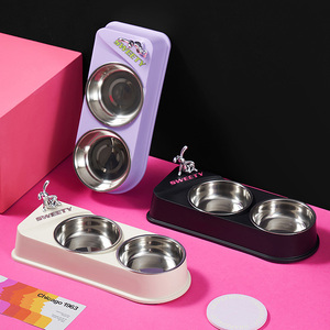 Factory Eco-Friendly Luxury Pet Food Feeding Printed Pet <strong>Bowl</strong> Stainless Steel Water Dog Cat <strong>Bowl</strong> - Product Image 1