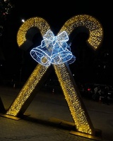 Gran oferta, arco de bastón de caramelo LED impermeable de alta calidad personalizado para puerta de vacaciones de Navidad/puerta de tienda/Decoración de centro comercial