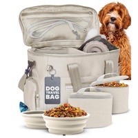 Sac de voyage multifonctionnel portable pour chien, sac de rangement pour animaux de compagnie, grande capacité, compartiments, accessoires pour animaux, léger, pour l'extérieur