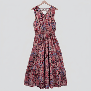 Vestido Maxi Estampado Sin Mangas de Algodón para Mujer, Cintura Natural, Ecológico, Casual, Venta al Por Mayor, Fabricante de Vestidos - Product Image 1
