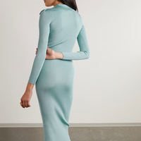 Robe pull en tricot sur mesure, nouvelle collection automne-hiver, col polo, col en V, manches longues, coupe ample, robe pull en tricot côtelé pour femme