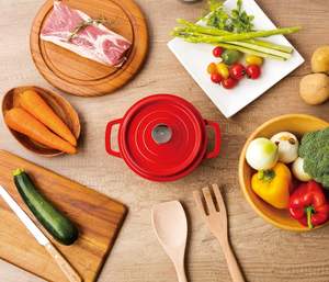 Bonne vente 300ML émail <span class=keywords><strong>fonte</strong></span> cuisson Mini Pot coloré petit pot à soupe casserole avec poignées - Product Image 4