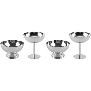 High End Stainless Steel <b>Ice</b> Cream Cups Sundae Bowls 200ml Capacity Durable Eco-Friendly Modern Birthday Party - Product Image 1