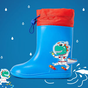 Botas de lluvia para niños con cordón, ligeras, duraderas, impermeables y antideslizantes, bonitas Botas de lluvia de plástico de PVC para exteriores con <span class=keywords><strong>dibujos</strong></span> animados - Product Image 6
