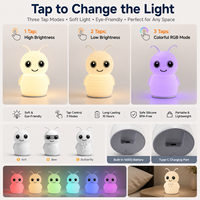 Veilleuse en silicone Honey, 3 options, sûre pour les bébés et les nourrissons, lampe douce à changement de couleur RGB, cadeau de vacances pour enfants