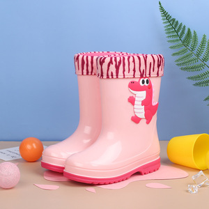 Bottes de pluie pour enfants, chaussures aquatiques pour enfants, longueur mi-mollet, isolation supplémentaire, fonction antidérapante, fabriquées en matériau écologique - Product Image 2