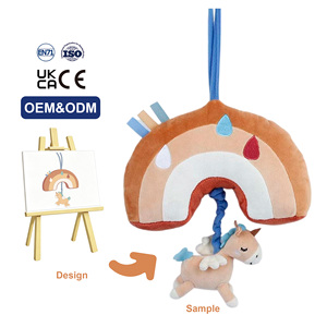 Juguete musical de peluche para bebé, colgante de guitarra de ocho tonos, para cuna o cochecito, muñeco relajante para recién nacidos - Product Image 1