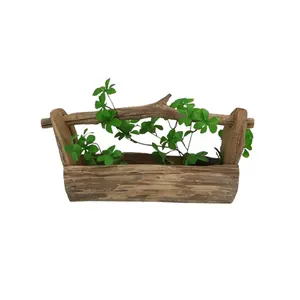 Flower pot wooden planter cheap price natural wood material flower pots wooden household items outdoor succulent container