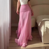 Nouvelle Robe Longue Chic Française à Pois Col Montant en Polyester 2026 – Élégante pour le Bureau et les Fêtes, Coupe Ajustée Cintrée à la Taille