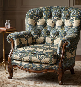 Tissu d'ameublement imprimé décoratif Swan Nouveau au mètre pour canapés, housses de coussin, décoration intérieure de luxe et mobilier - Product Image 3