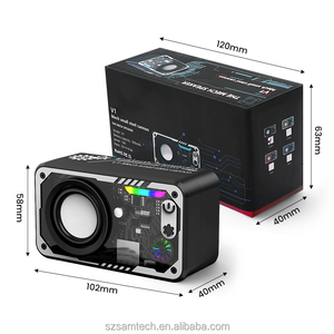 Trong suốt MECHA Bluetooth Loa hợp thời trang bầu không khí RGB LED chiếu sáng thép nhỏ pháo đầy màu sắc loa siêu trầm Quà Tặng - Product Image 1