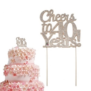 Strass en cristal en alliage de métal de qualité supérieure et or rose scintillant <span class=keywords><strong>40</strong></span> et fabuleux décorations de fête d'anniversaire 40e - Product Image 6
