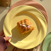 Assiettes en céramique haut de gamme style crème, design moderne pour dîners occidentaux et pâtes – Vente en gros de grande valeur pour fêtes et usage domestique