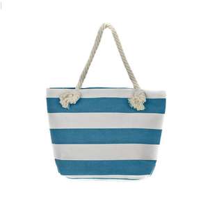 Bolso de playa de lona con asa de cuerda de algodón personalizado plegable - Product Image 6