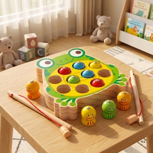 Juguete de Pesca Magnético de Madera Montessori, Rompecabezas de Animales de Dibujos Animados, Juego de Mesa para Niños, Bloques Educativos Tempranos, Cubo de Actividades - Product Image 6