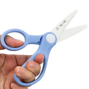 Ceramic Baby Food Scissors blue With Dust Cover and Storage Case Cut Baby Food Easily Ideal for Noodles Meat Chicken