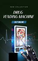 Distributeur automatique de médicaments avec écran tactile, fonctionnement par pièces de monnaie, montage mural, pour pharmacie