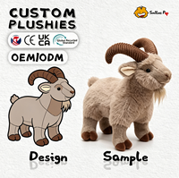 Peluche Mascotte Chèvre Personnalisée Très Vendue, Certifiée CE, en Tissu Recyclé, Ultra Douce et Moelleuse, Cadeaux pour Événements