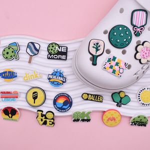 Decoraciones de zapatos DIY de goma suave de PVC Pickleball, dijes de zapatos de paleta con agujero de hebilla transfronteriza - Product Image 4