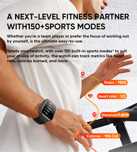 Montre connectée intelligente à écran tactile complet de 1,83 pouce, 1000 mAh, étanche IP68, tracker de fitness sportif, montre-bracelet avec moniteur de fréquence cardiaque intégré - Product Image 4