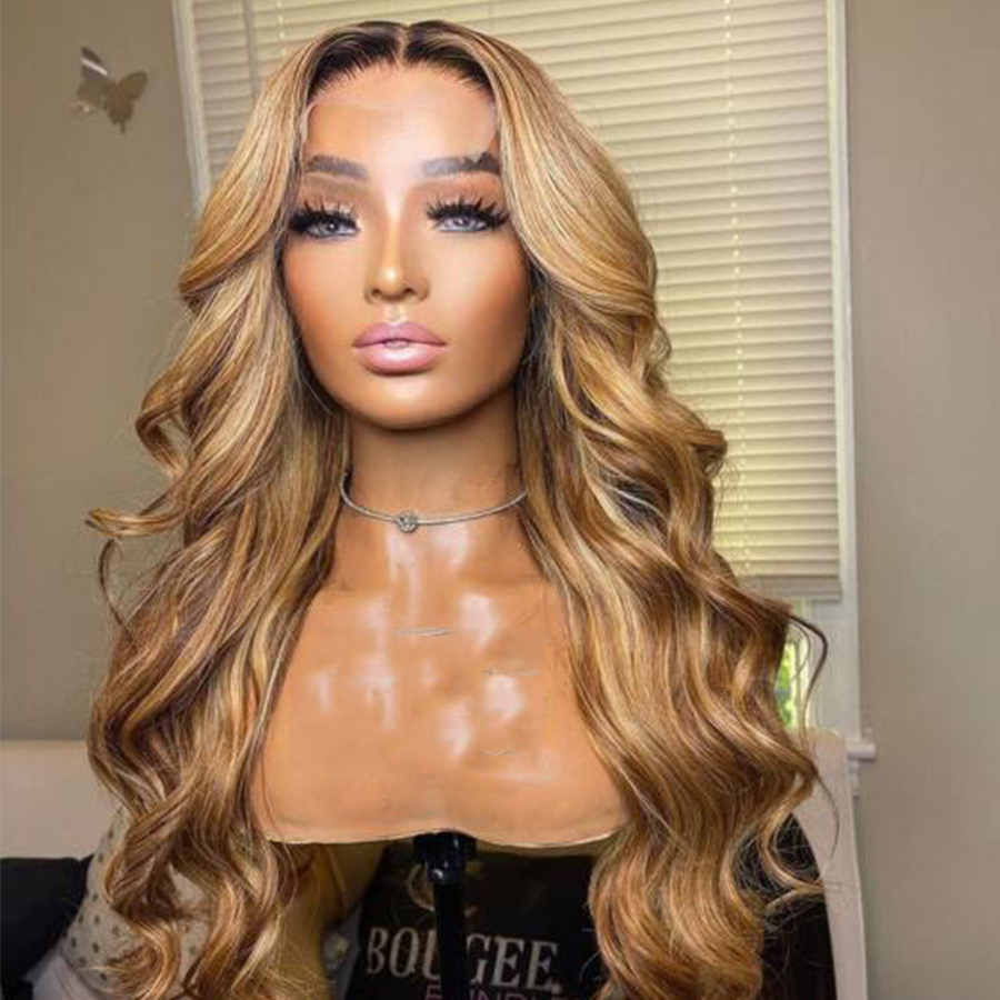 Ombre Brown and Honey Blonde Lace Front Wigs for Black Women  display picture 1
