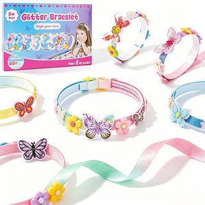 Whimsical <b>Bow</b> Making Set Kids DIY Hairbands <b>Clips</b> Butterflies Flowers Stickers Craft Birthday Gift Box Wholesale - Product Image 1
