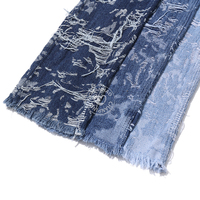 80% coton Graffiti ligne horizontale bleu Jacquard Denim tissu pour jean 10.5 Oz haute qualité Denim tissu en gros