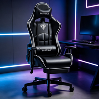 Fauteuil de Gaming Inclinable en Cuir PU Minimaliste Moderne avec Base Cinq Étoiles - Ergonomique pour Bureau, Ordinateur, Cybercafé, Streamer, Compétitif
