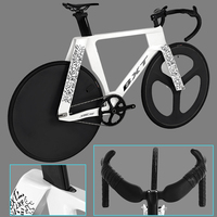 Vélo de piste à engrenage fixe en carbone BXT, cadre 700C, mono-pignon, modèle TRC-195 avec jeu de roues en fibre de carbone