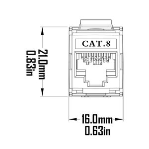 Coupleur en ligne STP blindé, connecteur réseau modulaire 180 degrés FTP RJ45 Cat8 en alliage de zinc, Keystone Jack sans outil - Product Image 3