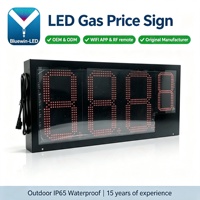 Affichage de prix LED pour station-service, 4 chiffres, 7 segments, 8,888 personnalisé, 8, 10, 12 pouces, panneau LED pour prix de carburant