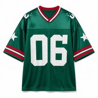 Maillot de sport vert en maille pour homme, numéro 06, imprimé étoile, rayures rouges et blanches, manches courtes, streetwear, vente en gros, personnalisable
