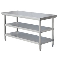 Table de préparation multi-niveaux en acier inoxydable personnalisable et stable, table utilitaire polyvalente avec pieds réglables pour laboratoire, entrepôt, atelier