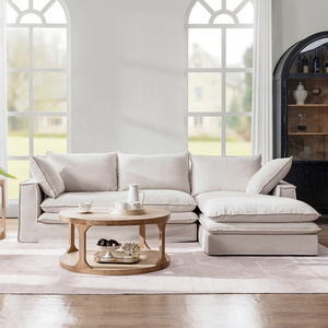 Sofá Moderno de Estilo Europeo de Lujo en Forma de I, Tapizado en Tela Gris <span class=keywords><strong>Blanco</strong></span> Profundo, Sofás de 7 Plazas para el Hogar, Muebles para Sala de Estar Moderna - Product Image 1
