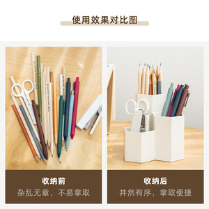 Hexagonal Pen Holder Plastic Storage Box Marker Organizer Large Capacity Desk Organizer For Office And Home Use - Product Image 4