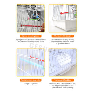 Approvisionnement d'usine 41*24*32.5cm Blanc Bleu Fil De Fer Cages D'élevage En Métal Perroquet Cage À Oiseaux avec Poignée - Product Image 4