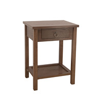 Idées cadeaux : Table d'appoint rectangulaire en bois naturel et rotin, design moderne, robuste et durable, avec plateau en verre et structure en acier, couleur et dimensions personnalisables
